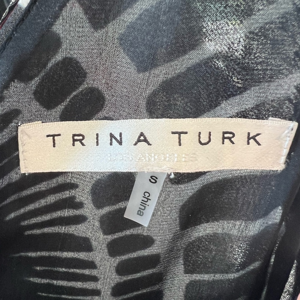 Trina Turk Black and Silver Patterned Fabric